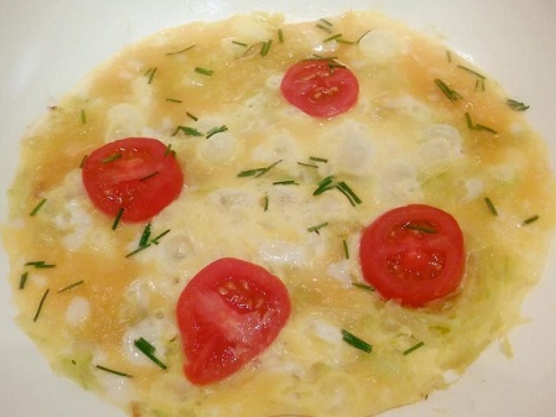 Omeleta z dvoch vajíčok a cukety
